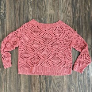 Pink knit patterned sweater size S from Old Navy